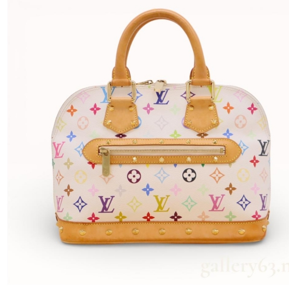 Louis Vuitton Monogram Multicolor Alma Bron Storage With Cover Bag White Multi
